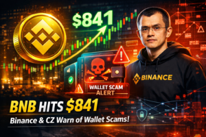 BNB Rises to $841 as Binance’s CZ Warns of Growing Wallet Scam Threats