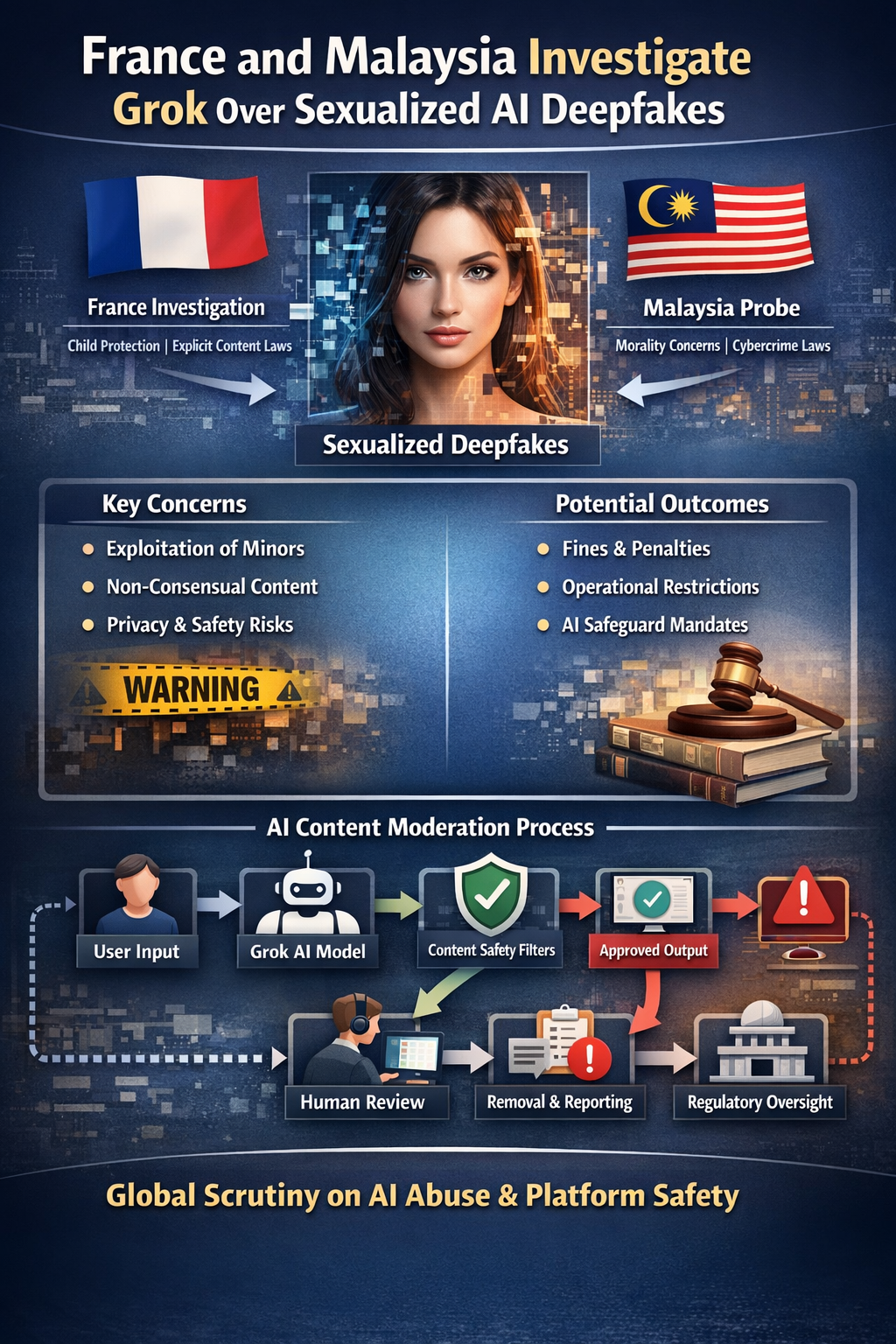 France and Malaysia Launch Investigations Into Grok Over Sexualized AI Deepfakes